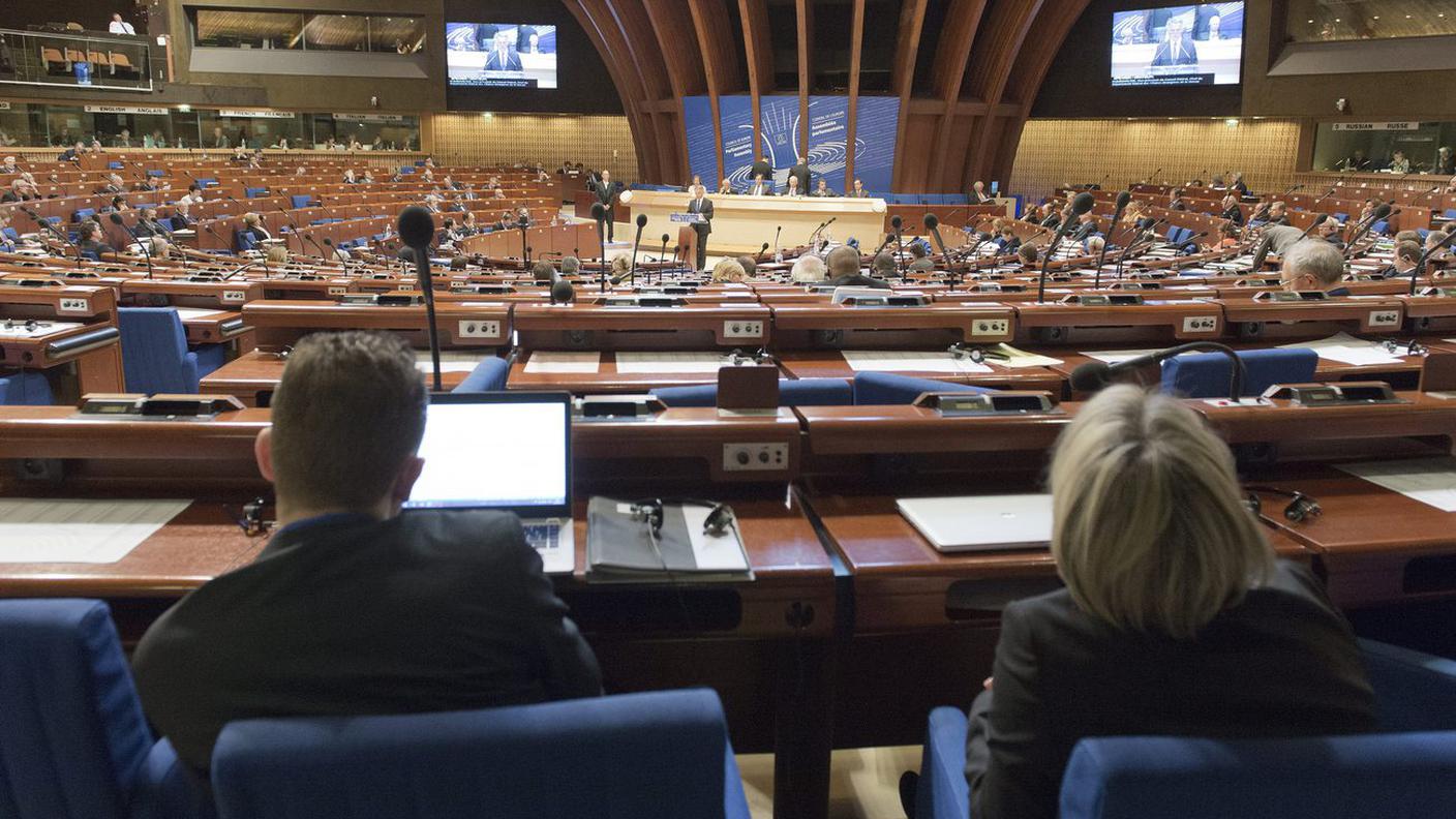 La sala del Consiglio a Strasburgo