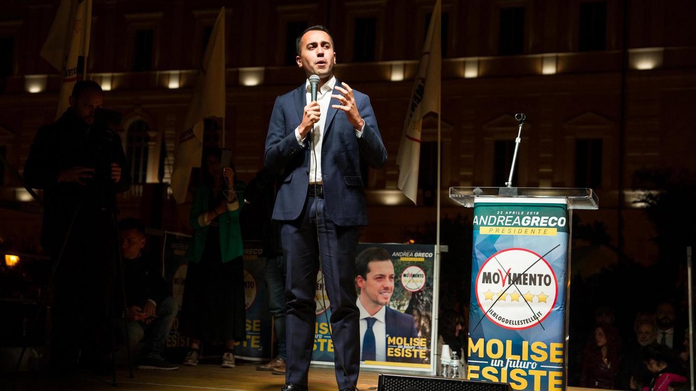 Luigi Di Maio venerdì a Campobasso, dove era andato a sostenere il candidato dell'M5S