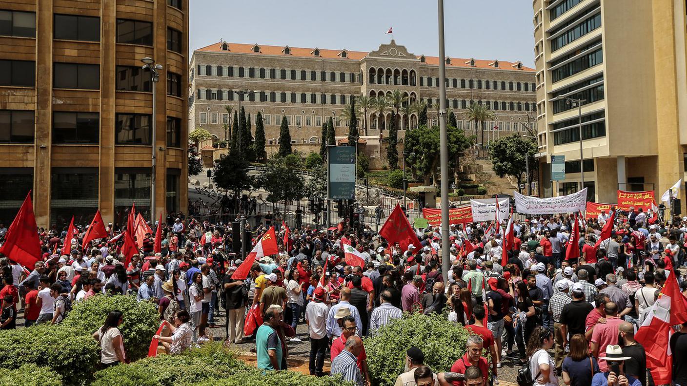 Sostenitori del Partito comunista libanese a Beirut in Libano