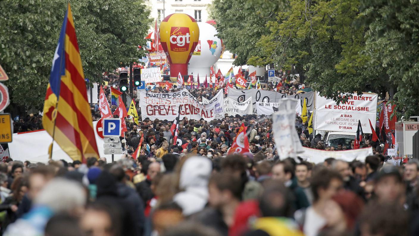 La parte pacifica del corteo