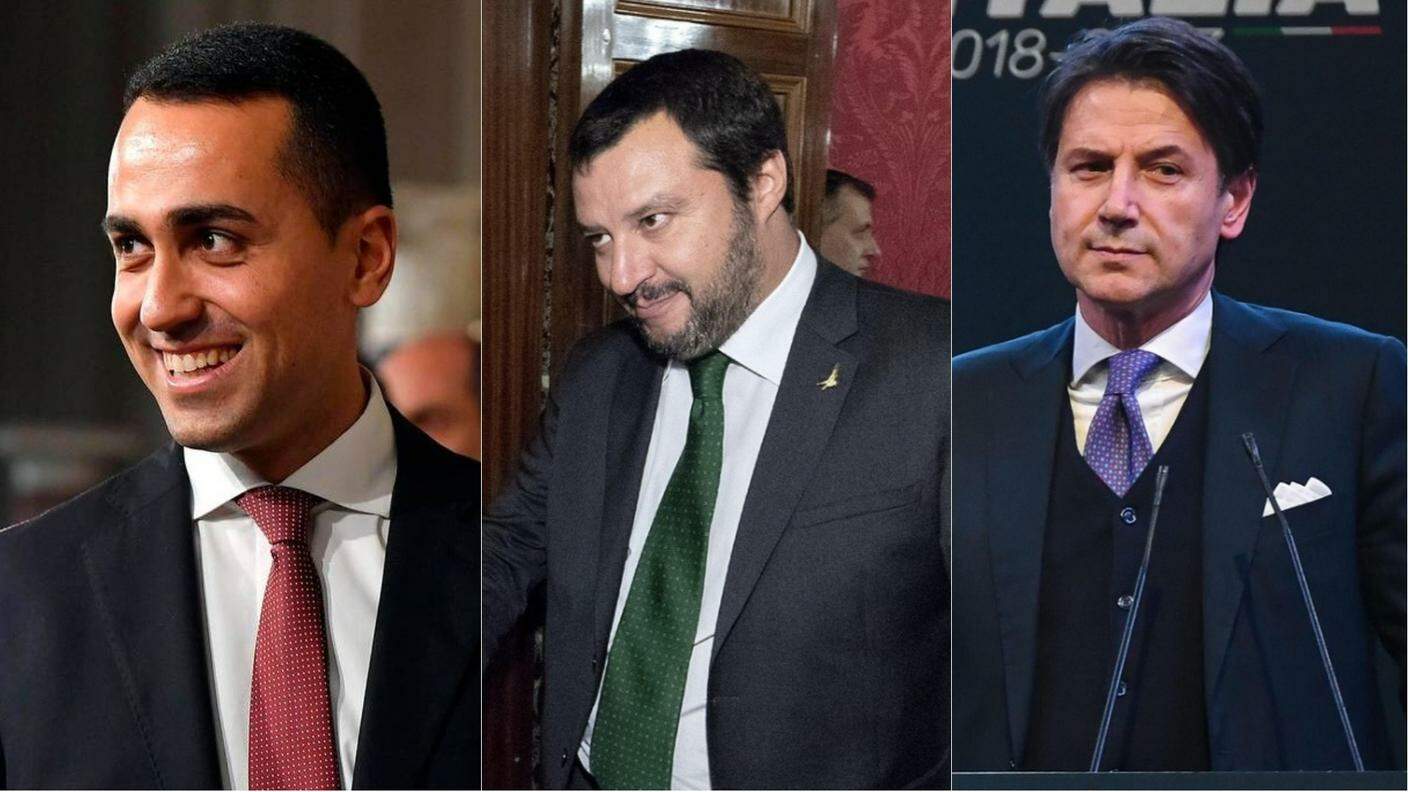 Luigi Di Maio, Matteo Salvini e Giuseppe Conte