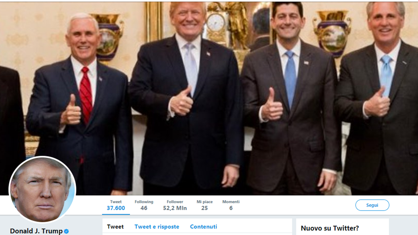 L'account Twitter di Donald Trump