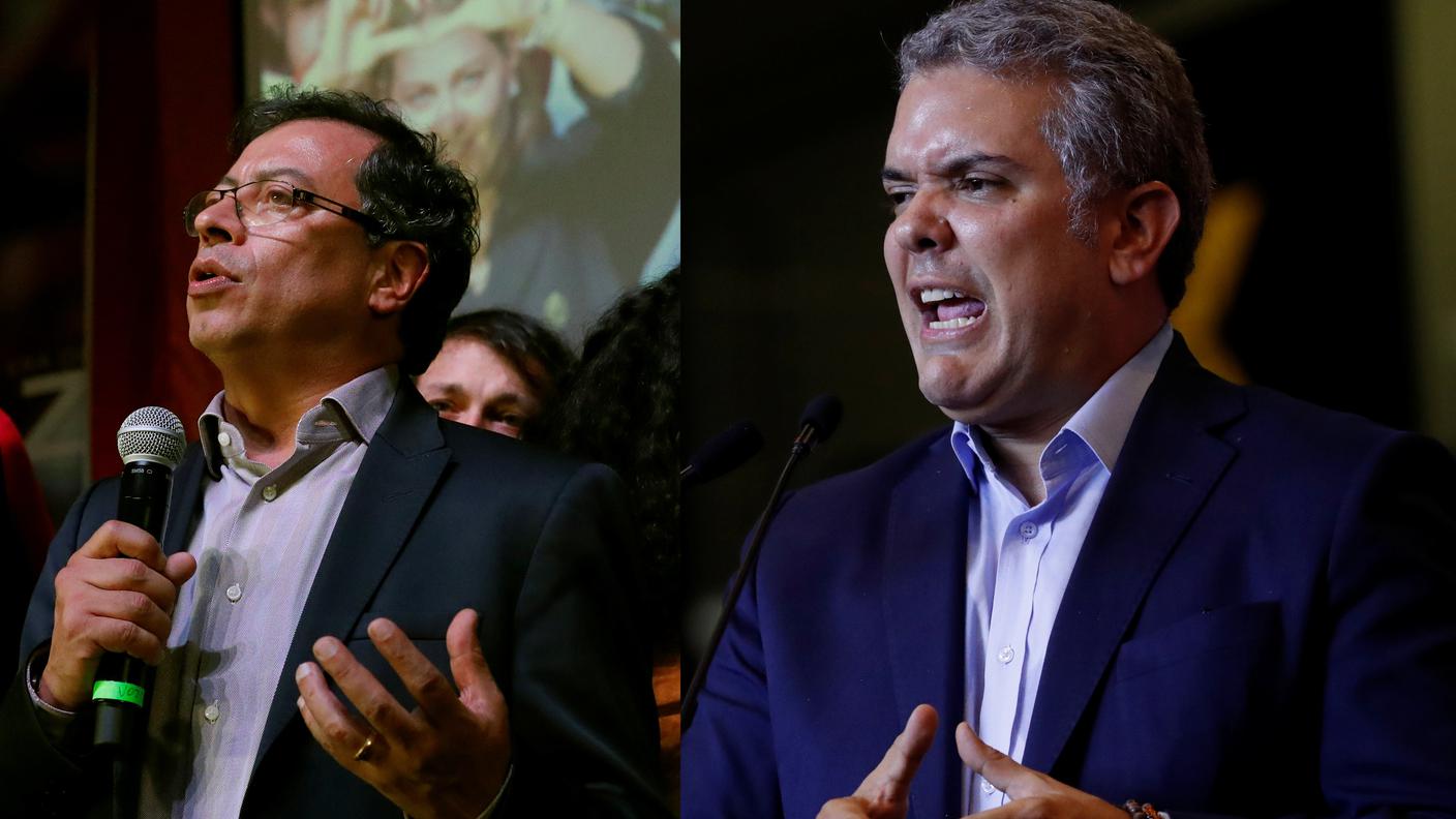 Gustavo Petro e Ivan Duque hanno superato il candidato indipendente Sergio Fajardo