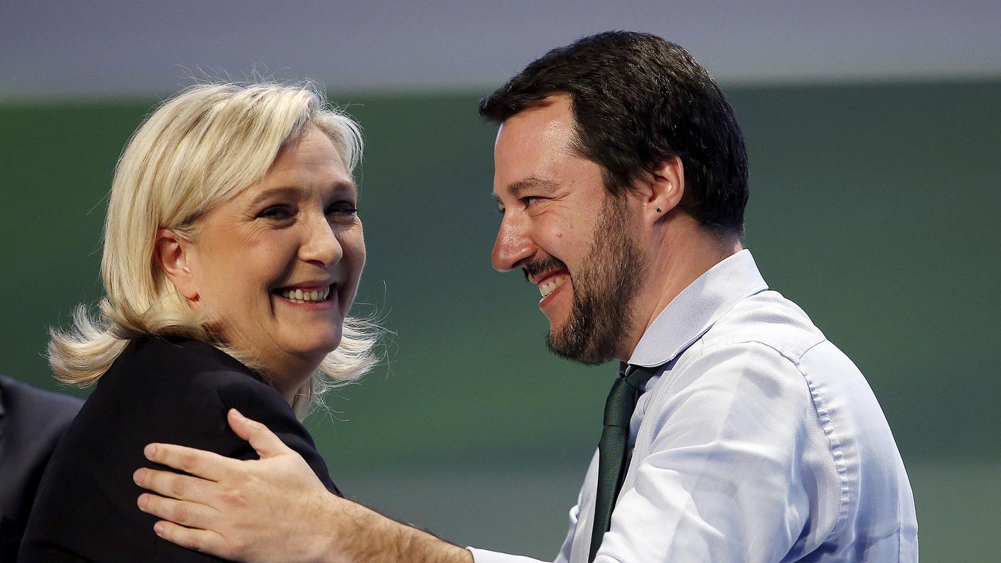 Marine Le Pen e Matteo Salvini