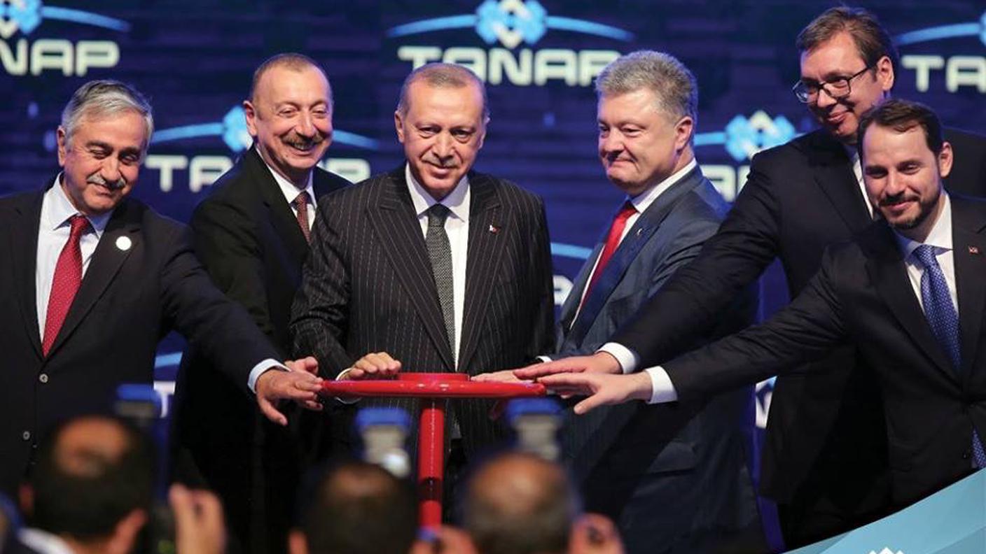 L'inaugurazione del TANAP con Erdogan e il presidente dell'Azerbaijan, in Turchia 