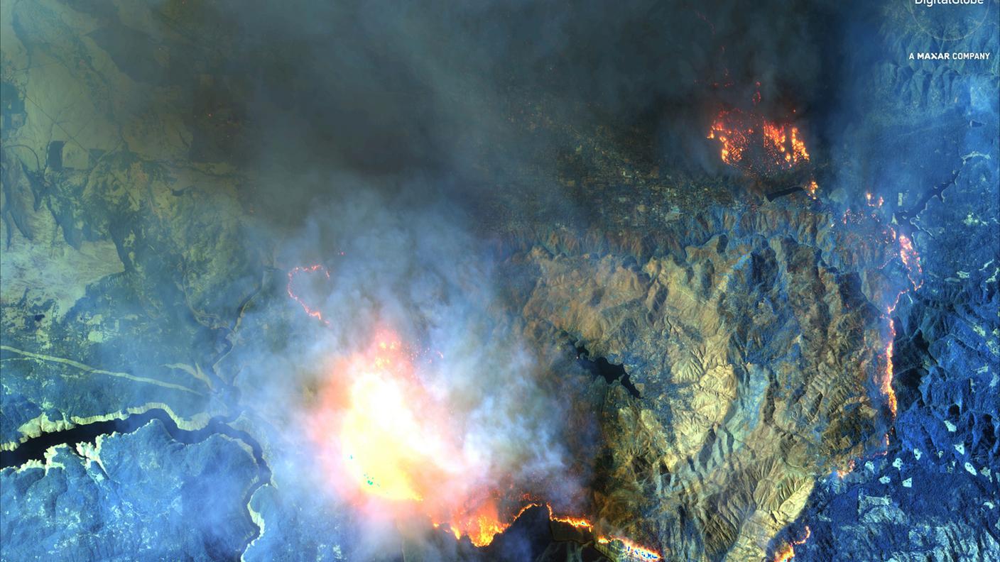 Il Camp Fire visto dall'alto