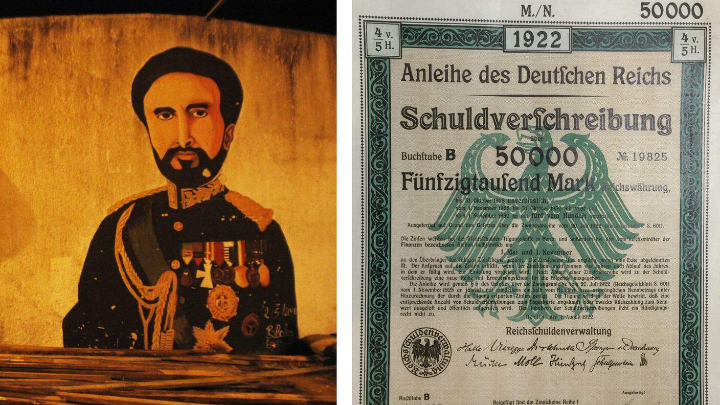 Il ritratto di Selassie ad Abidjan. E i bond germanici del 1922