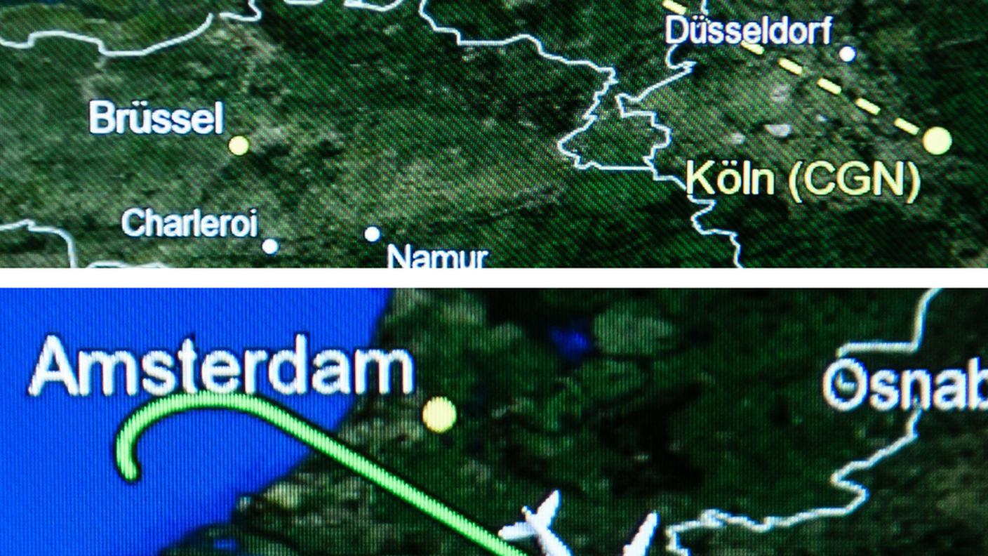 In queste immagini, la dinamica dell'atterraggio d'emergenza. Al momento della decisione del comandante, l'aereo stava sorvolando i Paesi Bassi