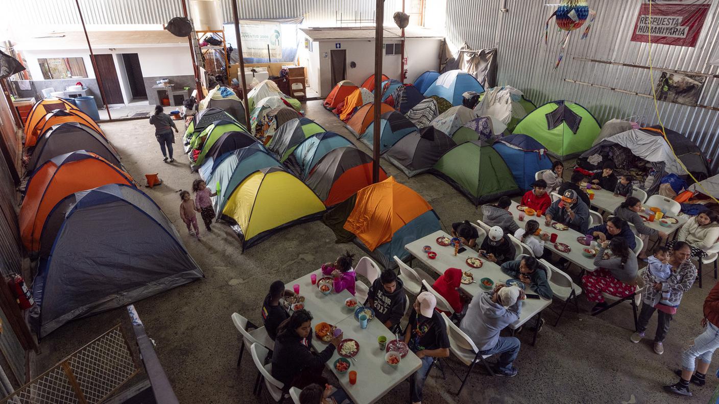 Uno dei centri di accoglienza nella zona messicana di Tijuana