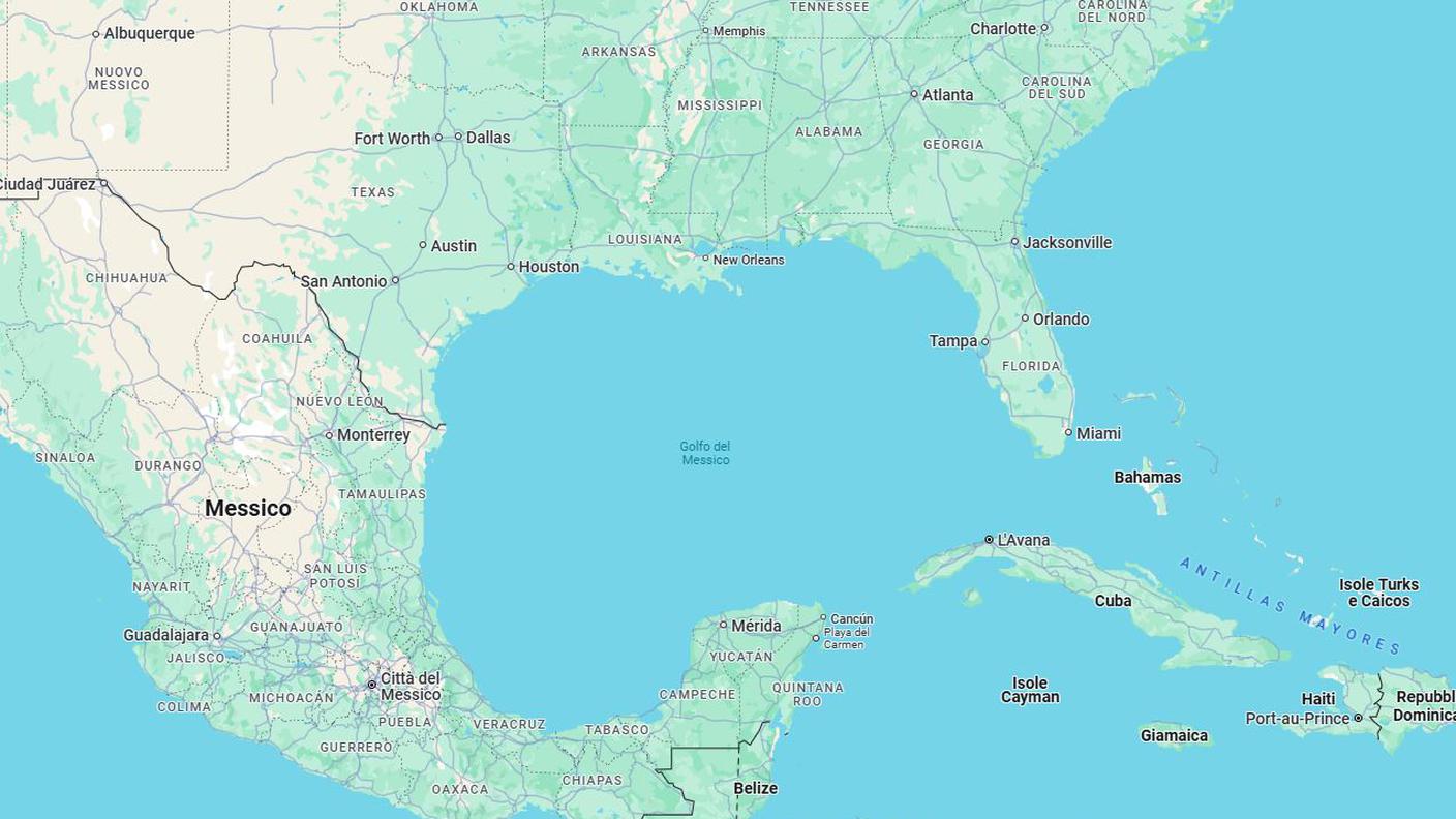 Il Golfo del Messico su Google Maps
