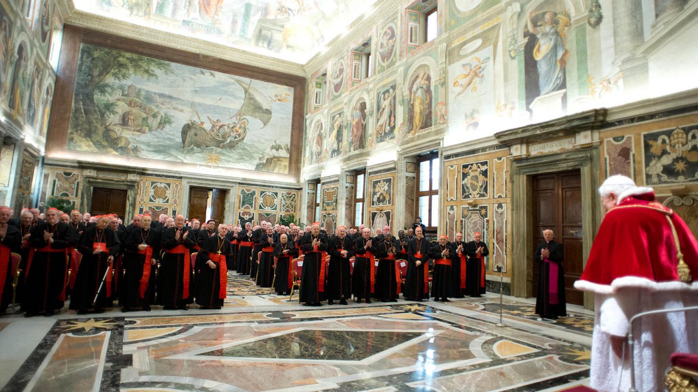 Ultimo incontro con i cardinali, il 28 febbraio 2013