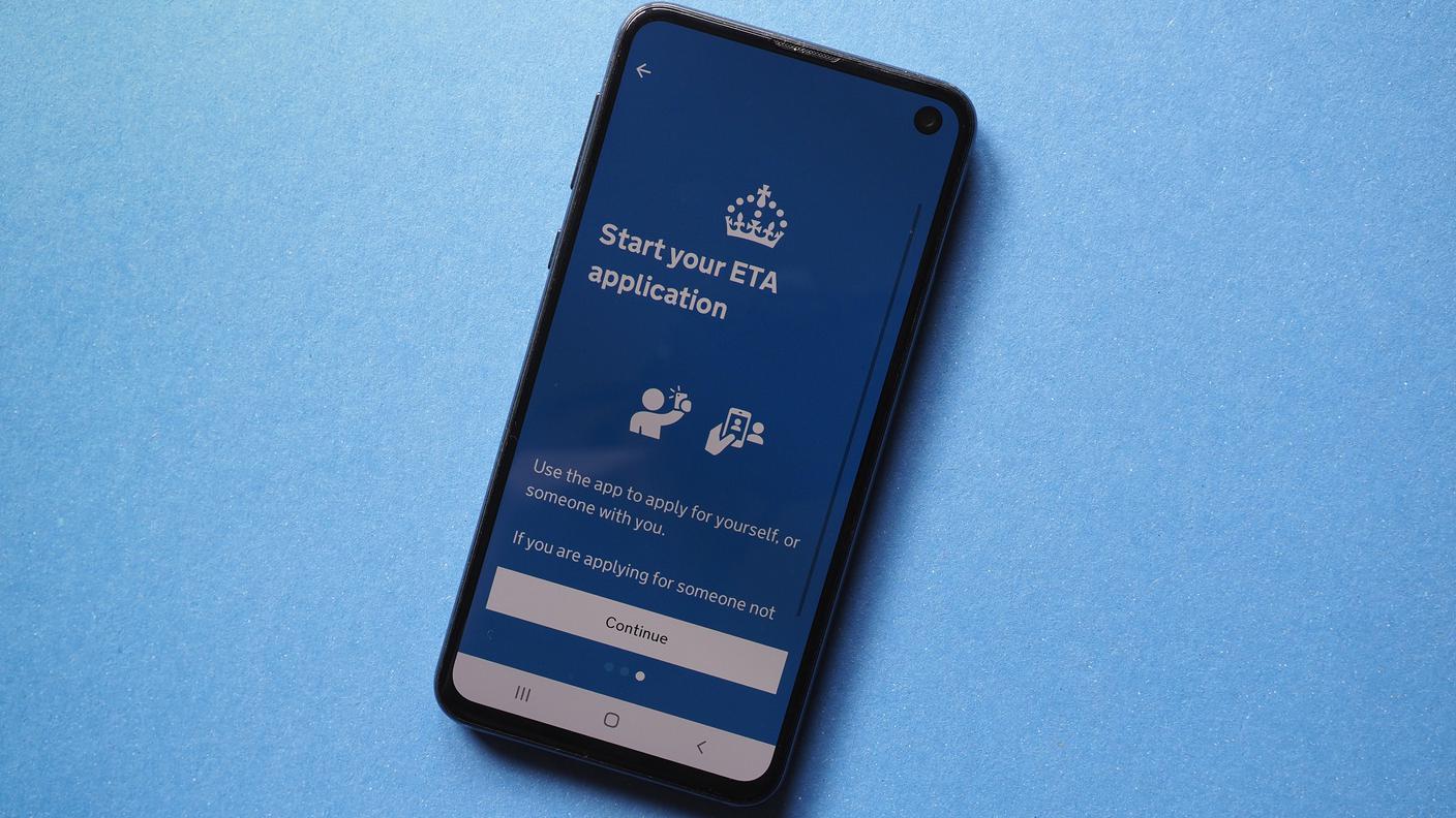 l'app per la richiesta dell'ETA per il Regno Unito