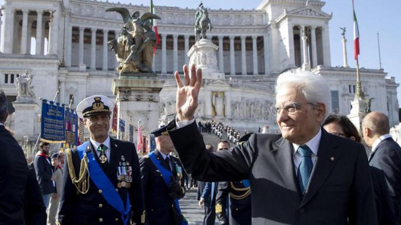 Il presidente della Repubblica italiana, Sergio Mattarella, alle celebrazioni del 25 aprile
