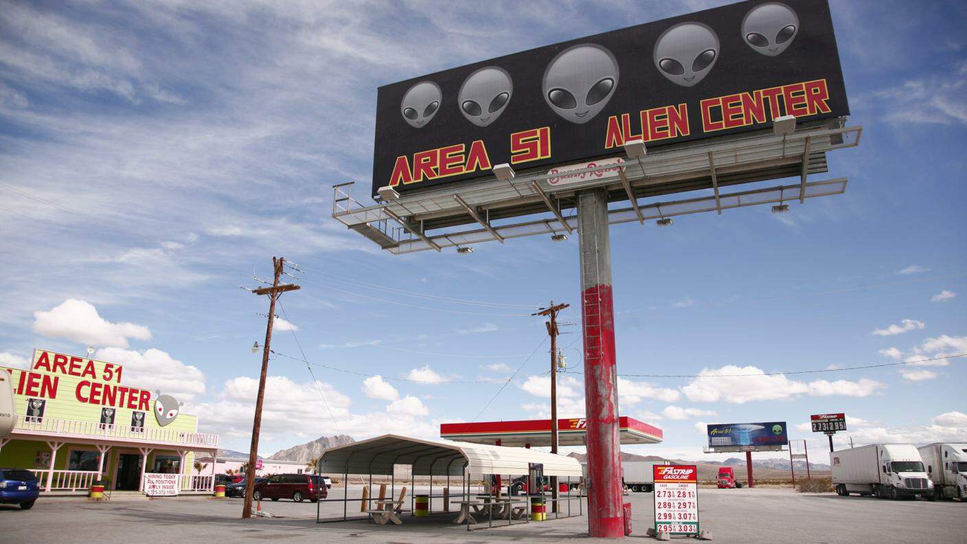 L'Alien Center che si trova vicino alla base dell'aeronautica militare nel Nevada