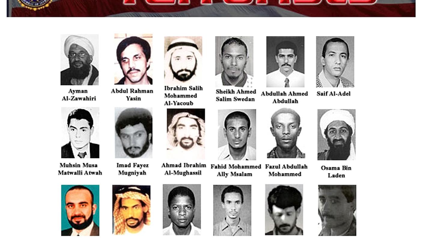 L'elenco dei ricercati pericolosi dall'FBI nel 2001, dove figura Ali Hamadi