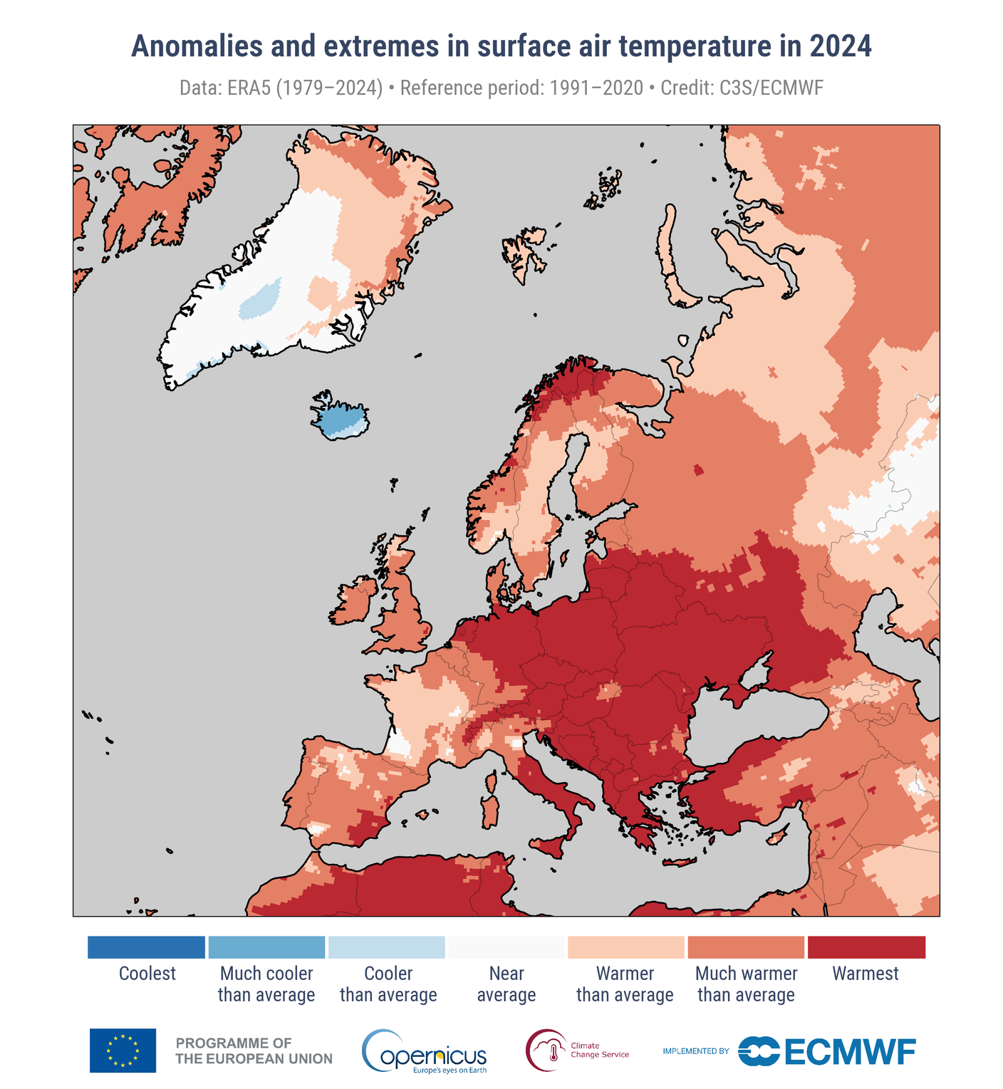 le temperature in Europa nel 2024