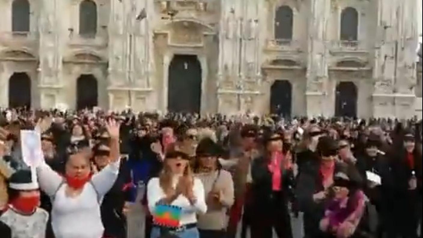 La protesta a Milano