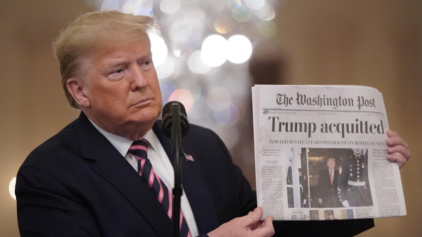 "Trump assolto", così recita la prima pagina del Washington Post di giovedì