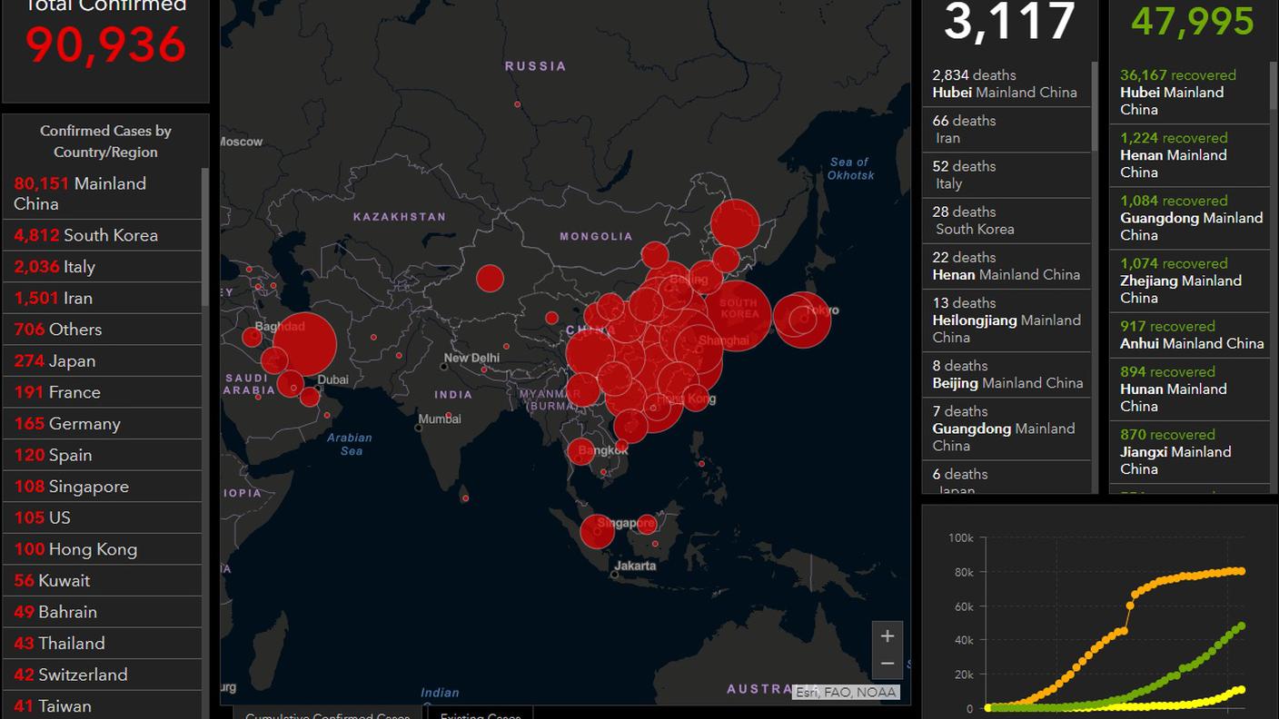 La mappa del contagio