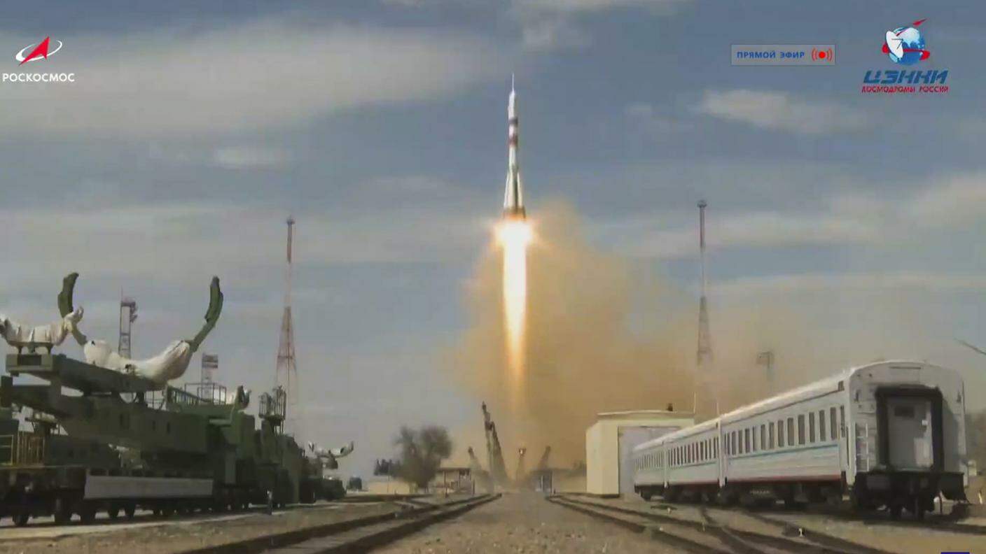 Il momento del lancio in Kazakistan