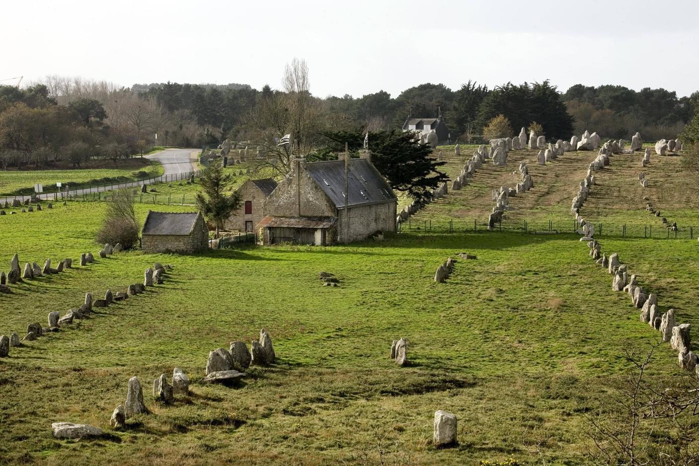 Uno dei molteplici allineamenti di menhir a Carnac, in Bretagna.jpg