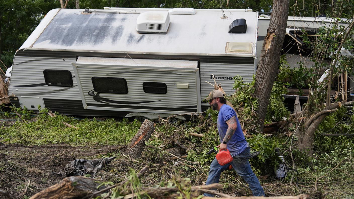 La devastazione in un campeggio inondato in Texas