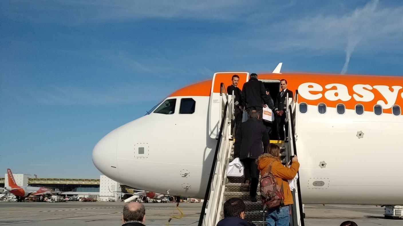 Un Airbus A321 di EasyJet a Milano-Malpensa
