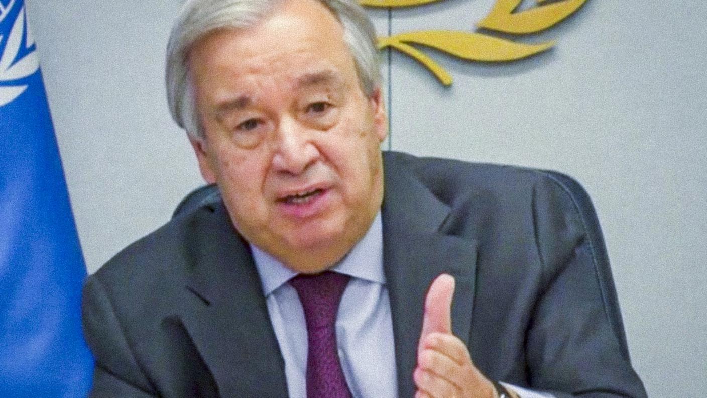Il segretario generale dell'ONU in teleconferenza