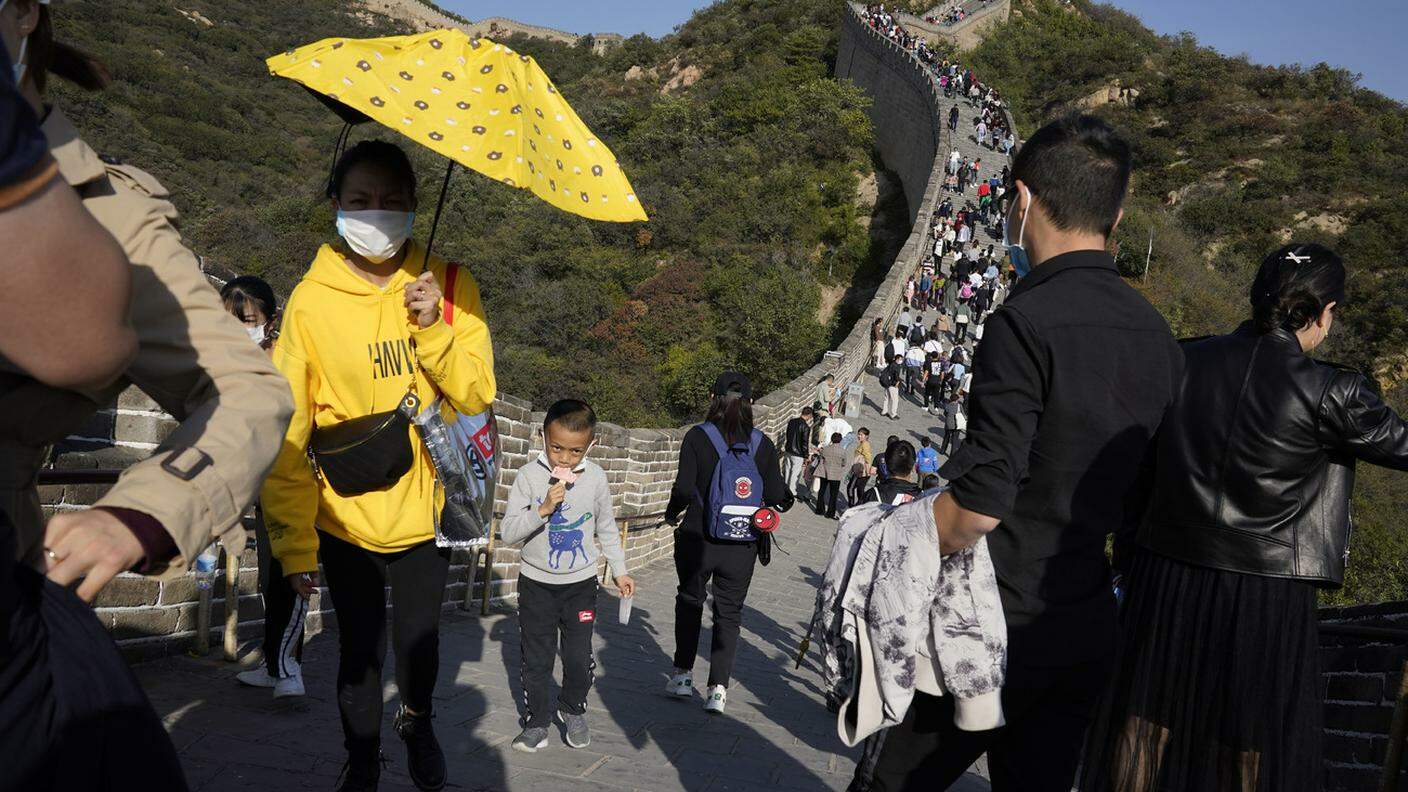 Ottobre 2020: turisti sulla Grande muraglia cinese