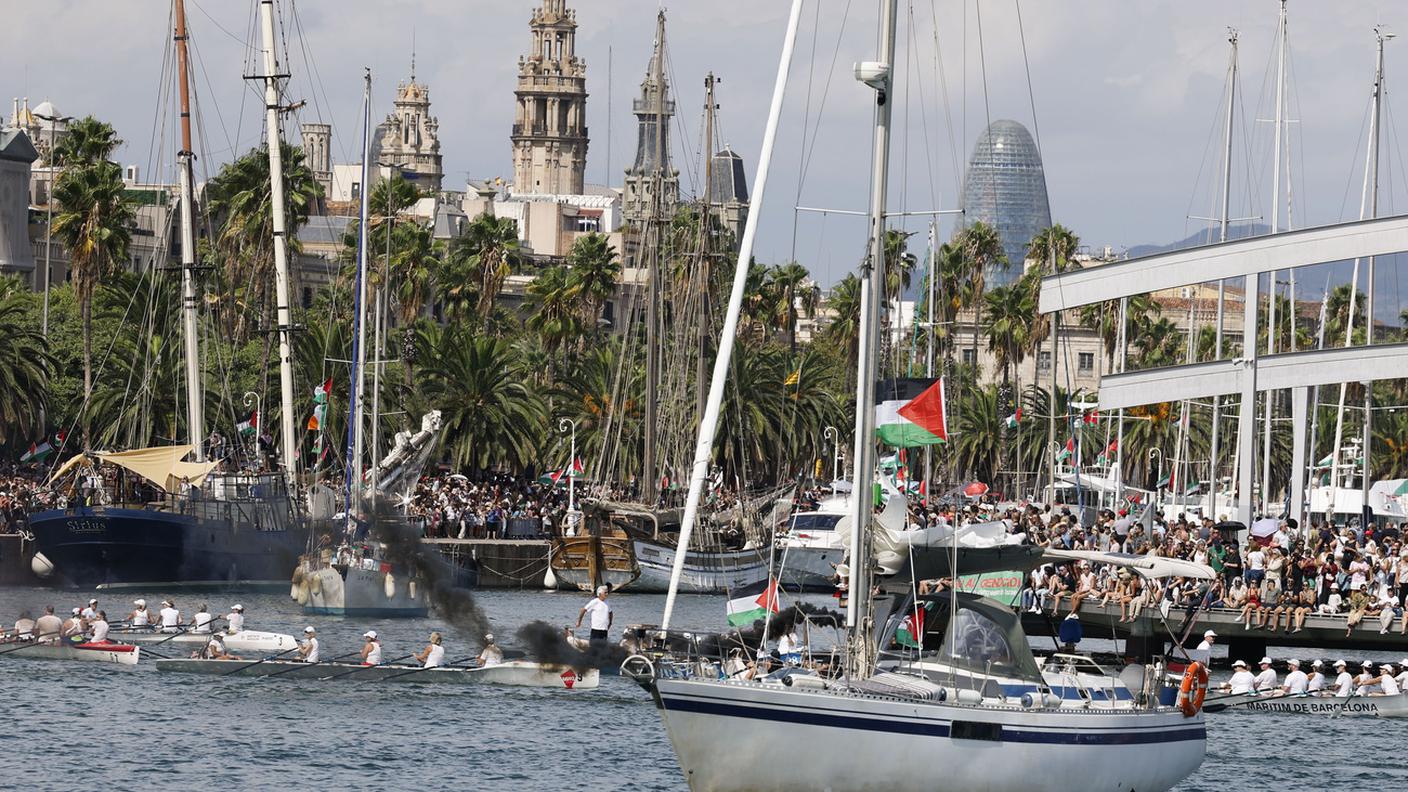 La flotta Sumud rientra a Barcellona a causa del maltempo