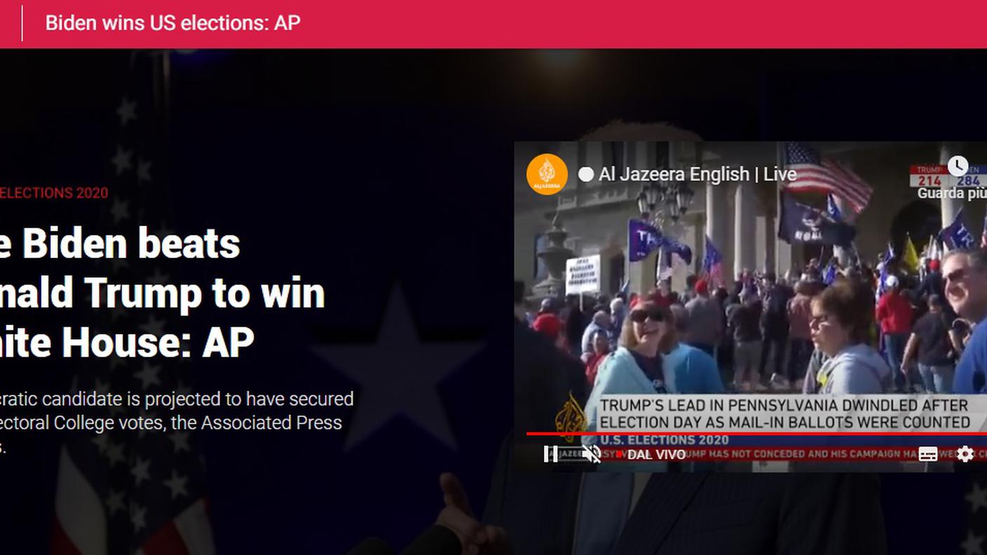 La prima pagina di Al Jazeera
