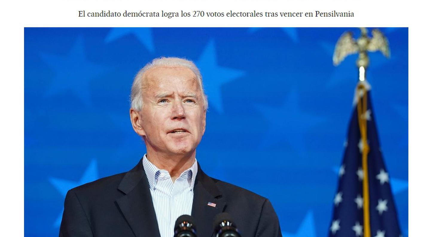La prima pagina de El Pais