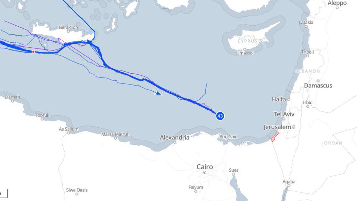 La posizione della Global Sumud Flotilla