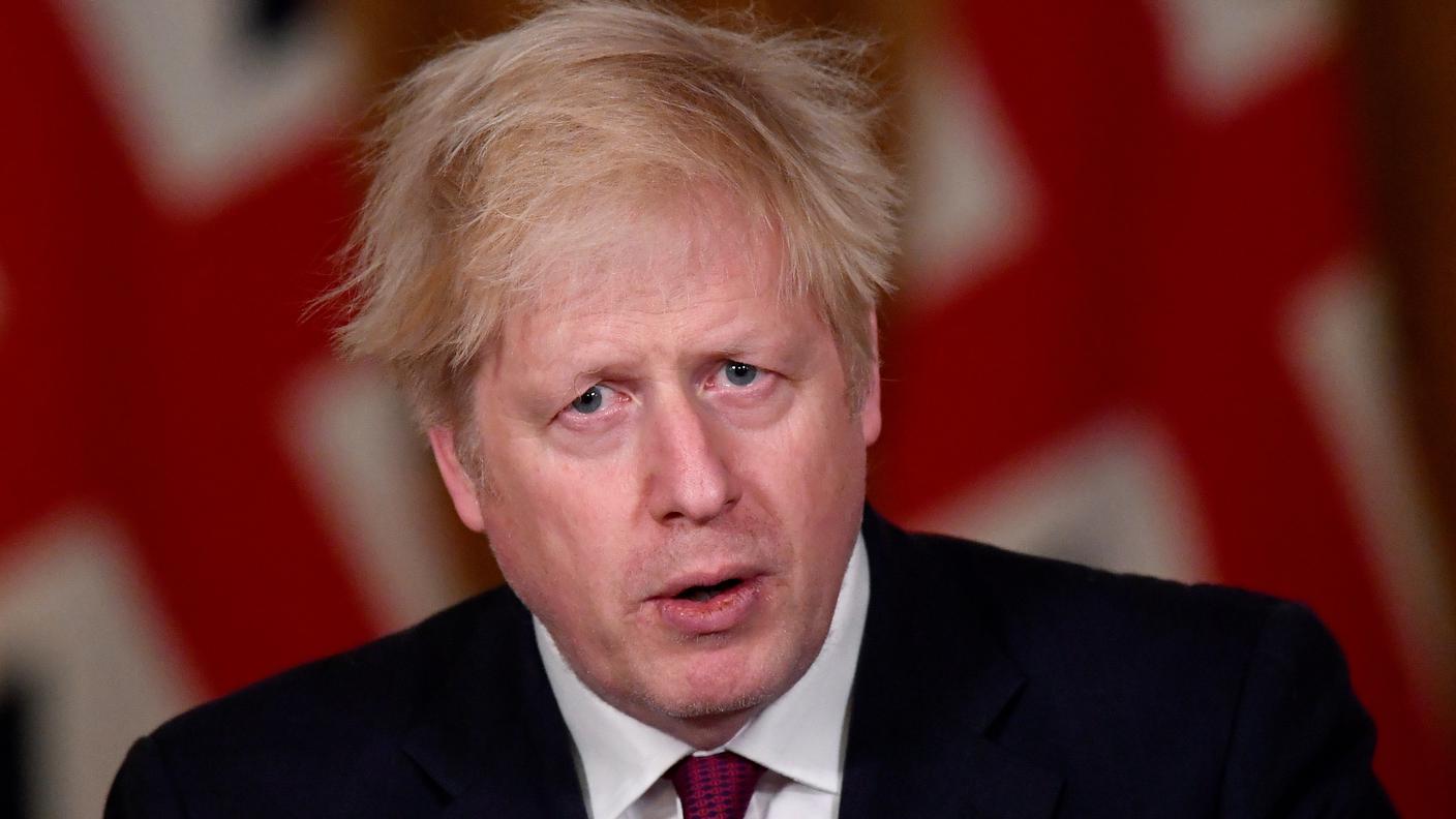 Boris Johnson durante la conferenza stampa