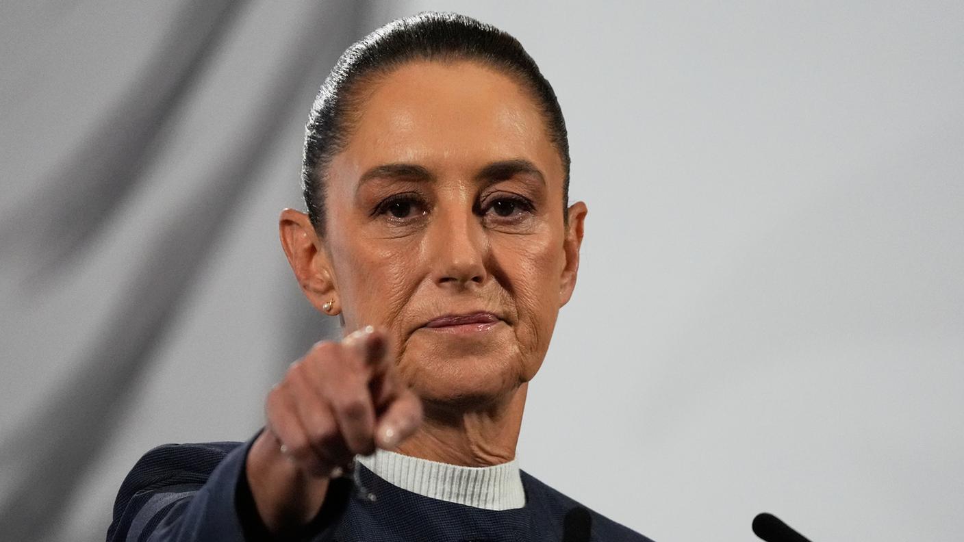 La presidente messicana durante la conferenza stampa a Città del Messico