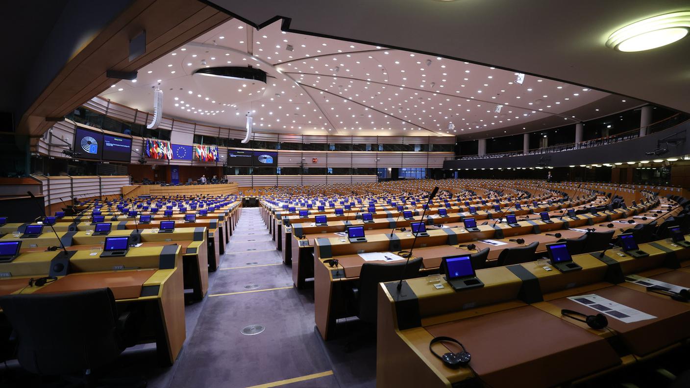 La sala del Parlamento europeo a Bruxelles