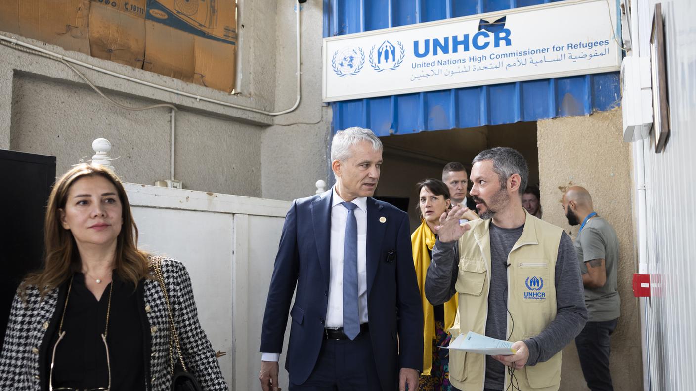 Durante la visita ufficiale in Egitto, il consigliere federale  Beat Jans ha visitato anche il centro per i rifugiati sudanesi dell'UNHCR