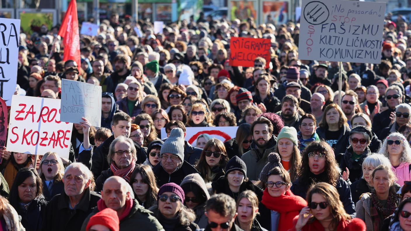 I raduni, tenuti in quattro grandi città croate, sono stati denominati "Uniti contro il fascismo"