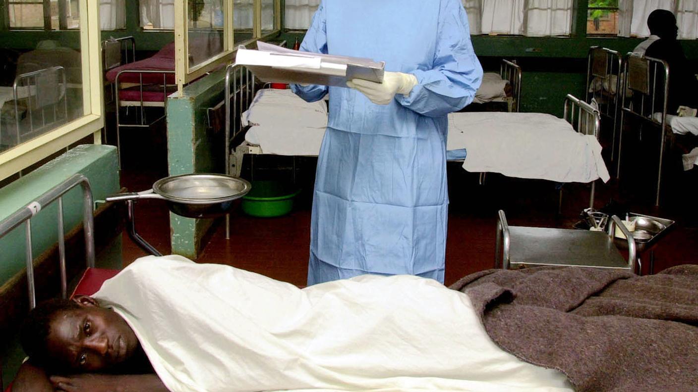 Paziente d'ebola in un ospedale africano