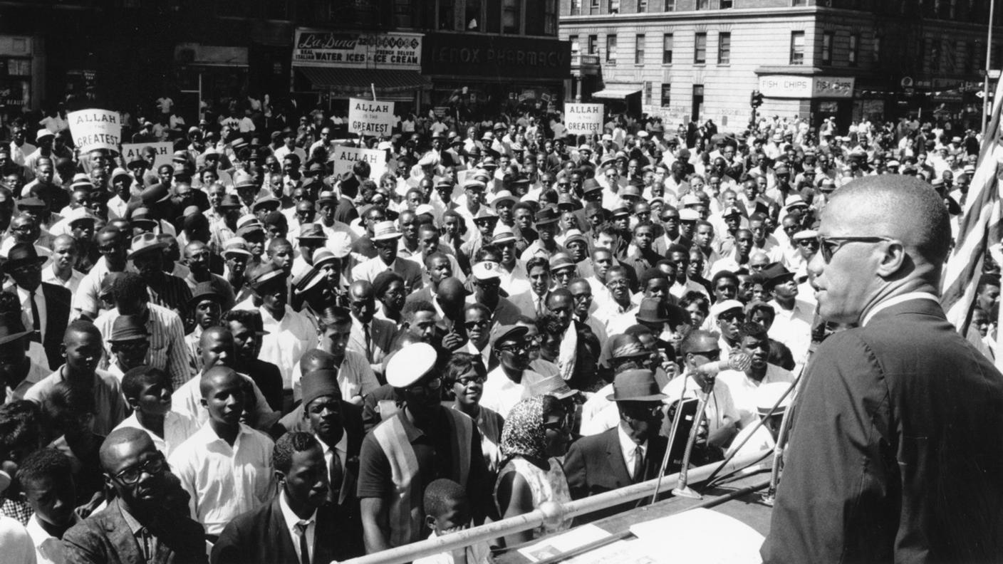 Malcom X in un’immagine scattata a New York nel giugno del 1963