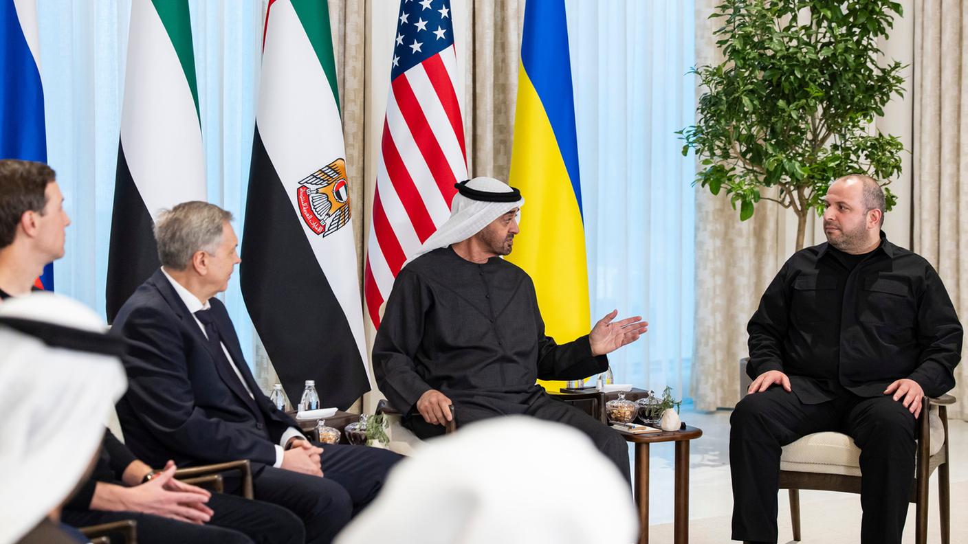 Un momento dei colloqui trilaterali, ospitati dagli Emirati Arabi Uniti, tra USA, Russia e Ucraina ad Abu Dhabi - 23 gennaio 2026