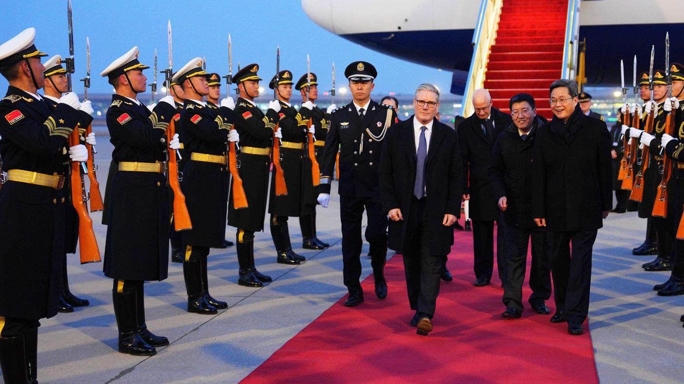 L'arrivo in Cina del primo ministro britannico Keir Starmer