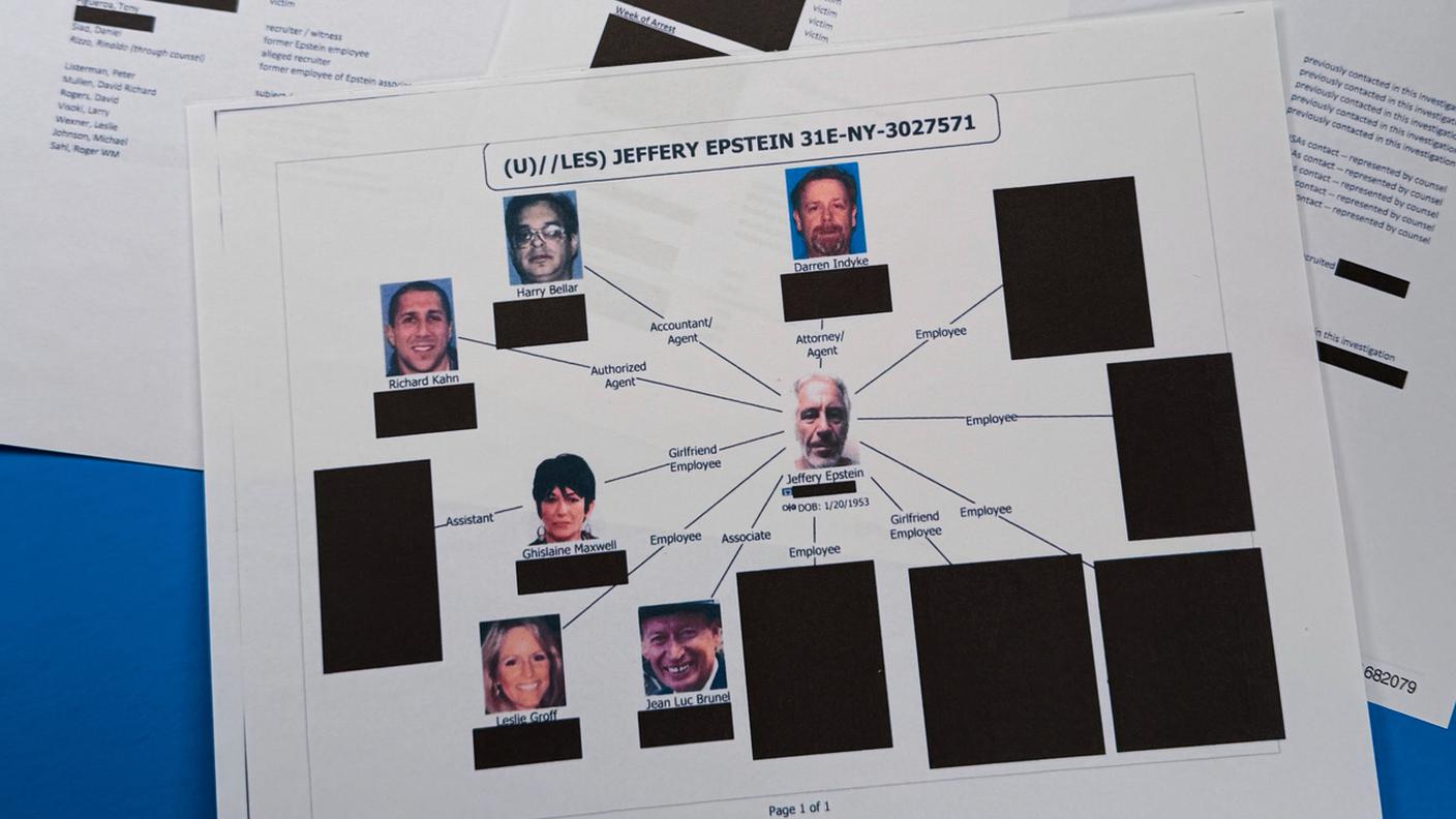 Epstein e le persone a lui più vicine: la metà sono state oscurate