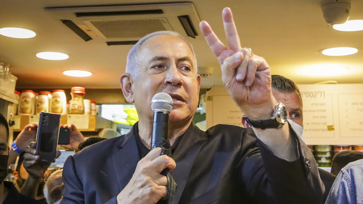 Il premier israeliano uscente Benjamin Netanyahu 