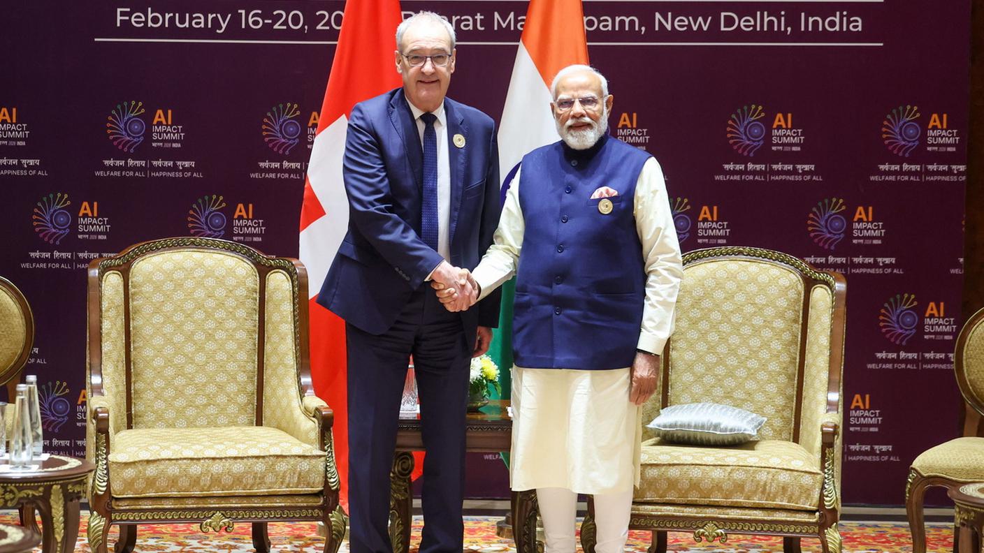 Guy Parmelin, presidente della Confederazione, e Narendra Modi, primo ministro indiano