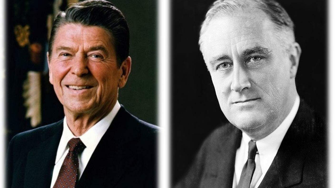 Ronald Reagan (s), Franklin Delano Roosevelt (d)