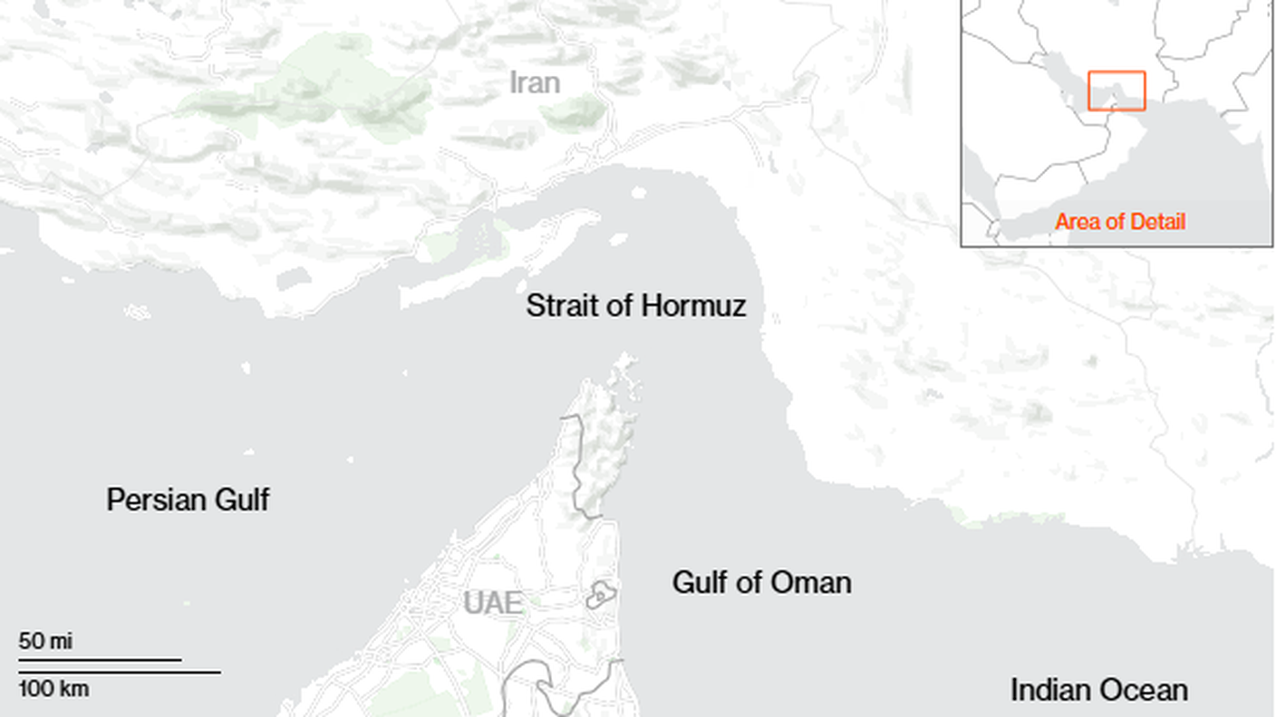 cartina dello Stretto di Hormuz