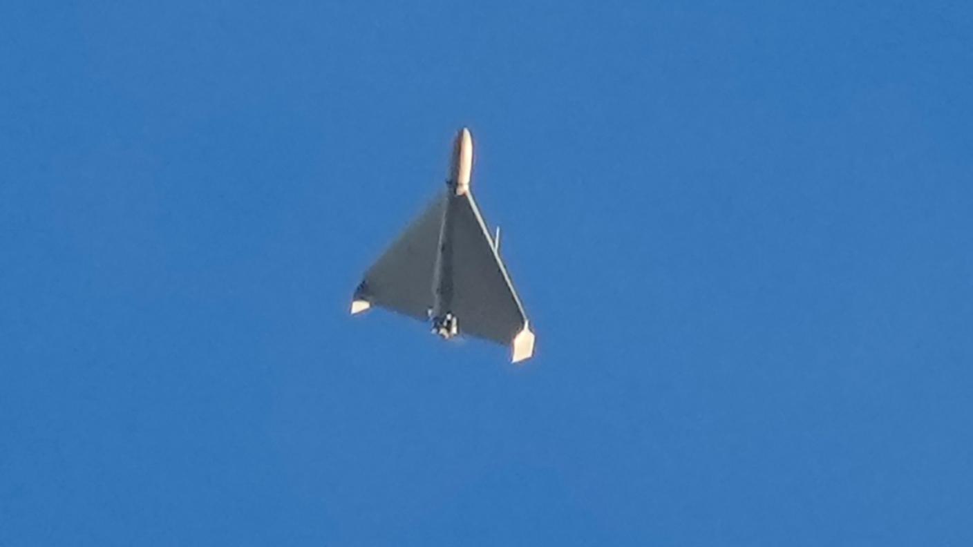 Un drone Shahed di fabbricazione iraniana, usato anche dalla Russia contro l'Ucraina