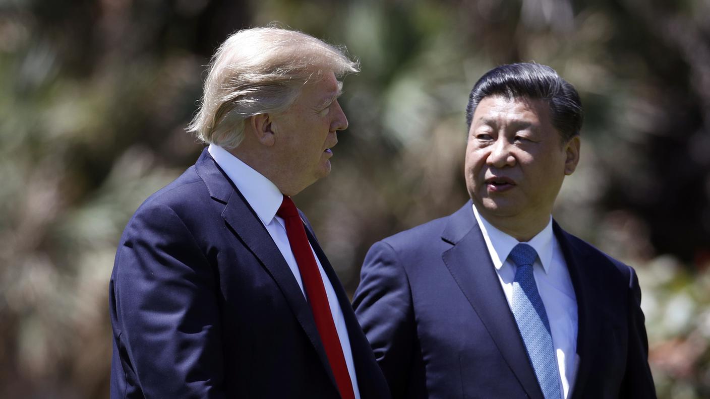 Donald Trump e Xi Jinping in una foto d'archivio a Mar-a-Lago, Florida 7 aprile 2017