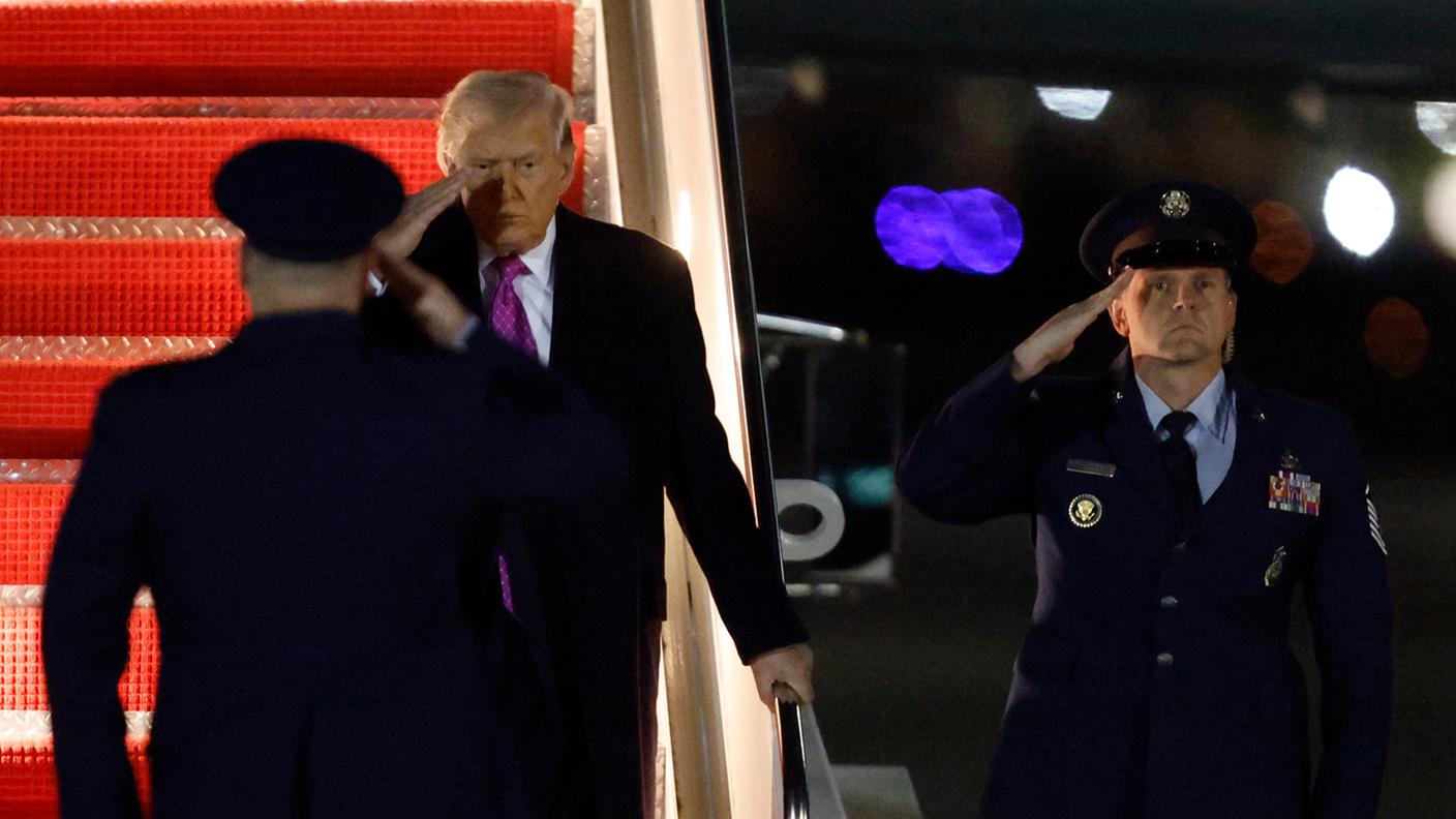 Donald Trump sull'Air Force One